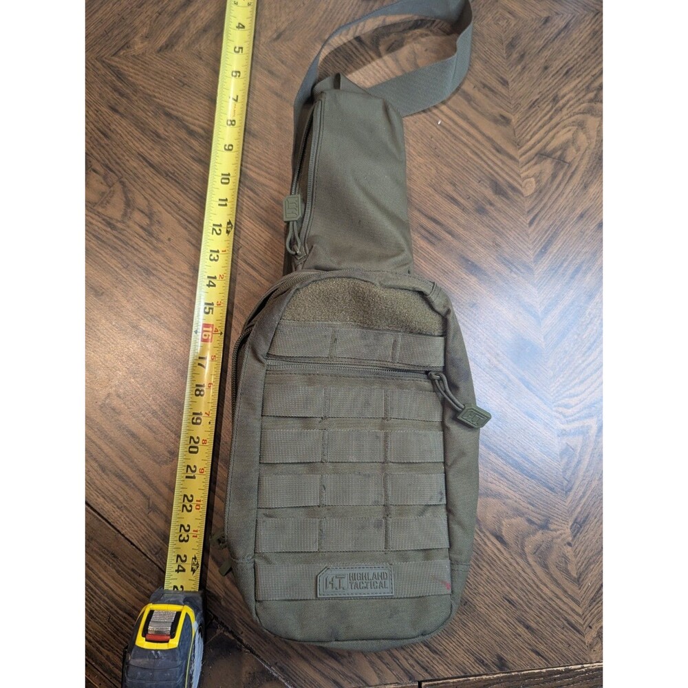HT Highland Tactical Expo Sling Bag Green Rucksack Mid 12"x8" Concealed Carry